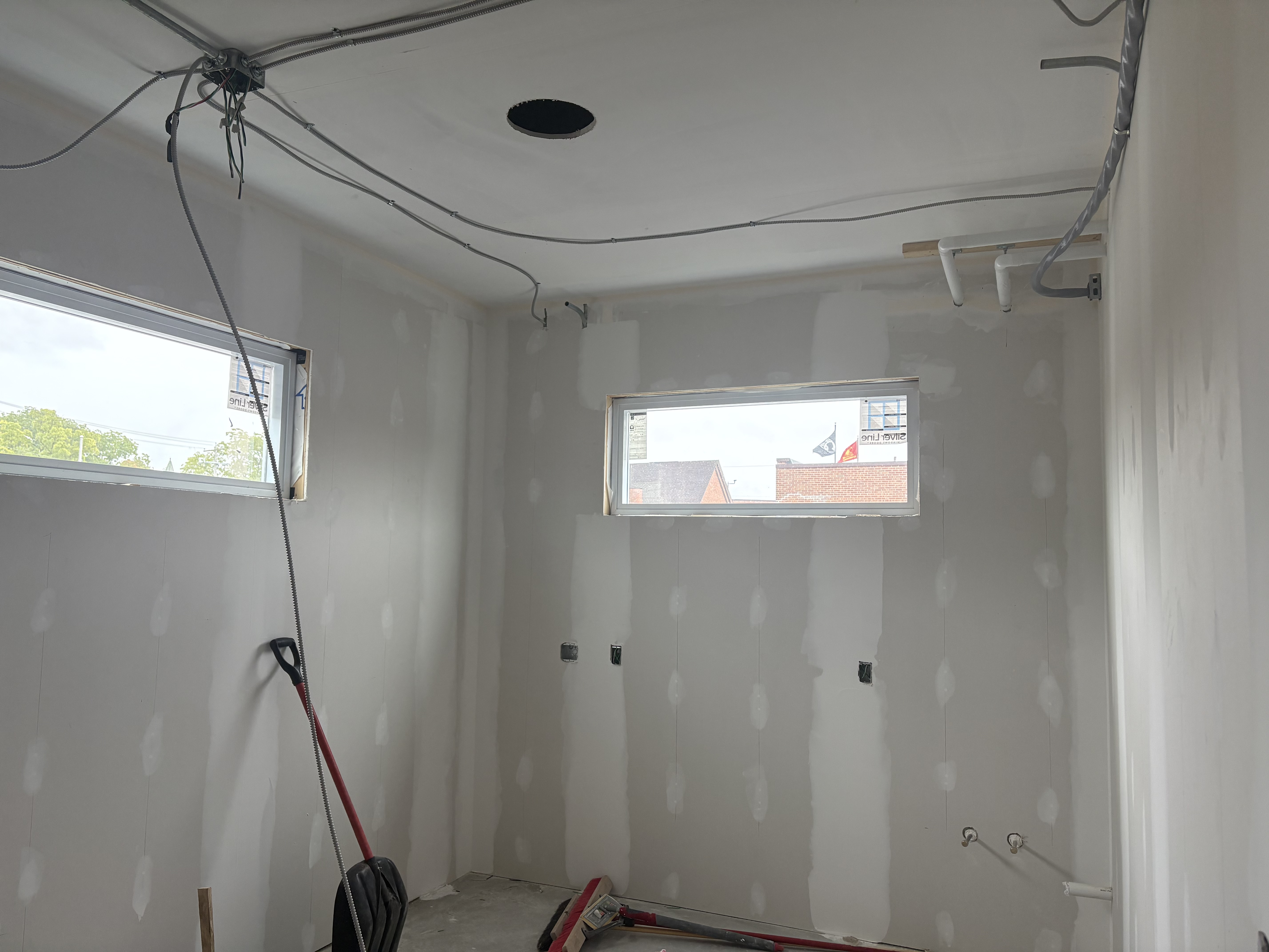 Finished putting up drywall
